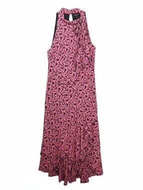 Sangria Pink Petals Silk Gatsby Flapper Dress SZ 12